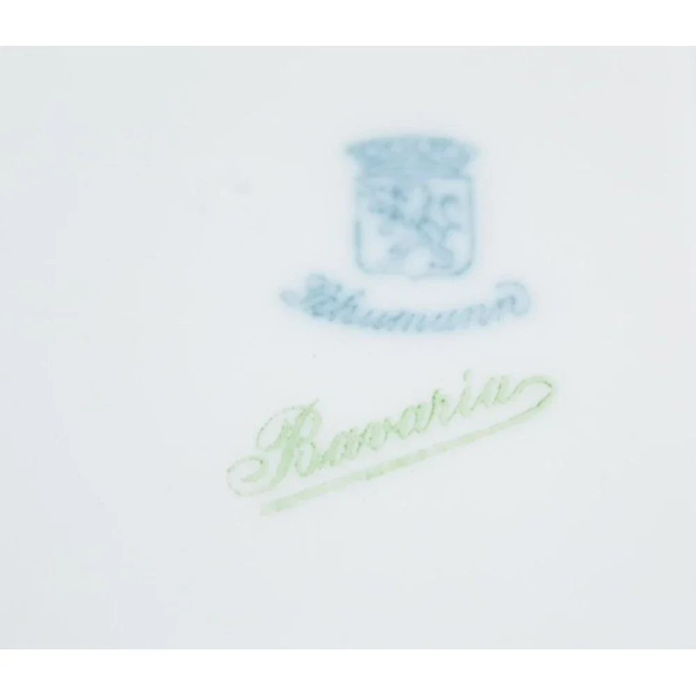 Vtg Reticulated Schumann Bavaria Trinket Bowl Germany courting couple ring‎ dish